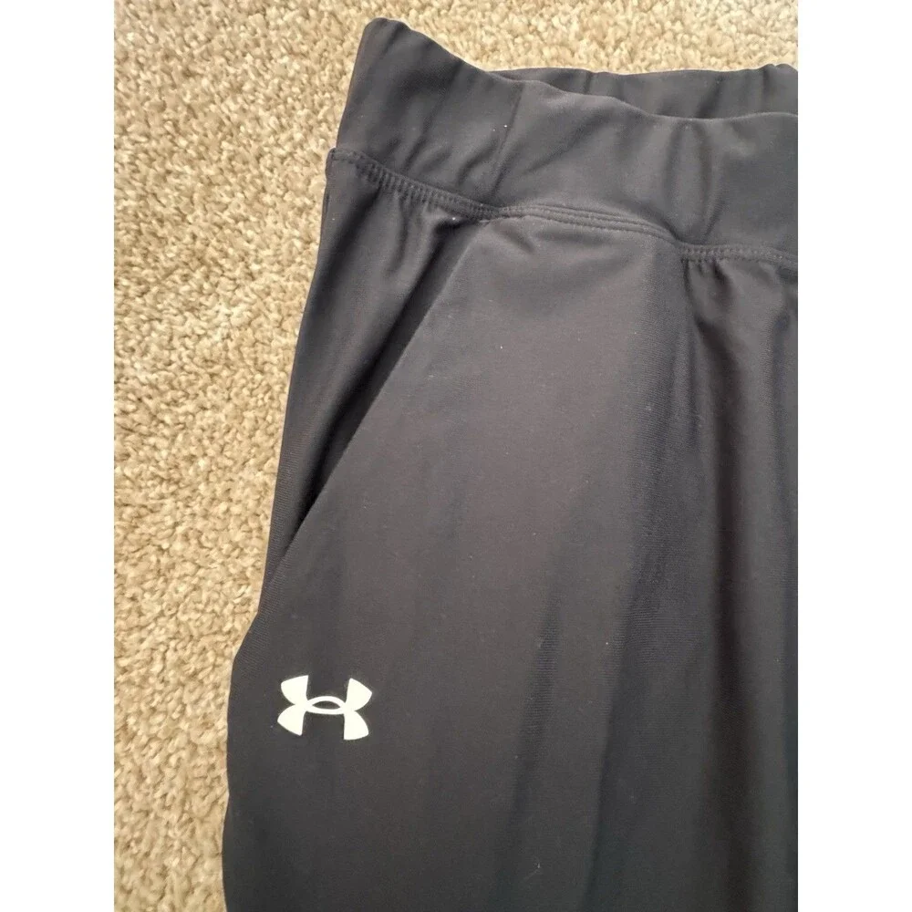 Under Amour Sportstyle Track Joggers Womens Size M Black Heatgear Loose Fit